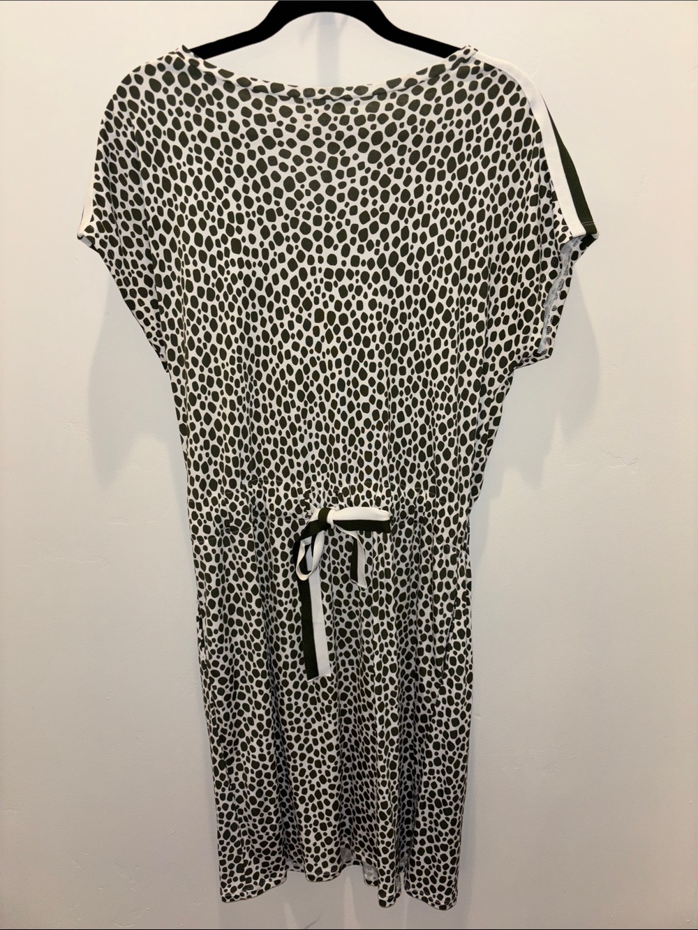 MARELLA green & White Polka Dot Midi Drawstring Dress